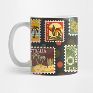 Surfing the World Stamp Collection Mug